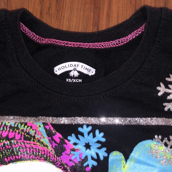 Holiday Time Selfie Christmas Print Long Sleeve T-shirt Size 4 - Picture 9 of 12